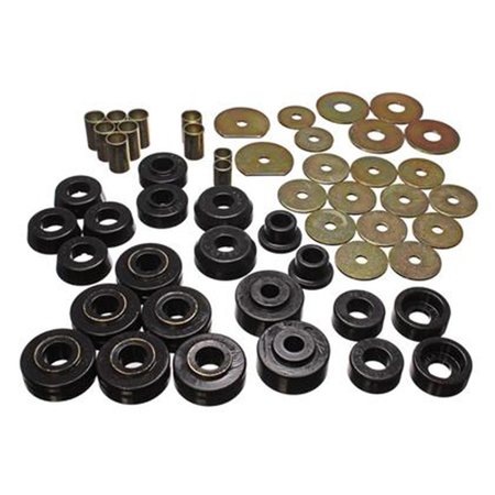 GAMEDAY 34138G Body Mount Bushings - Black - Chevrolet GA365532